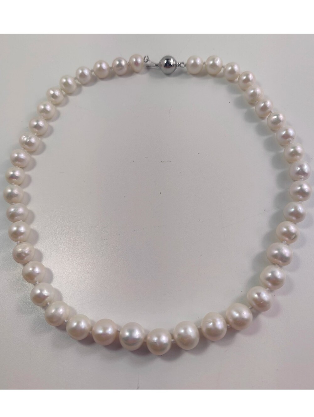 Freshwater Pearl Necklace 18" White Cream Baroque Pearl Strand Necklace